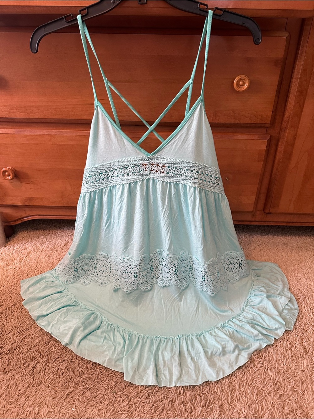 NWOT POL LACY BABYDOLL TOP